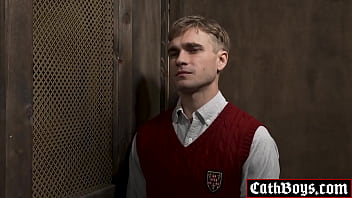 Preview 1 of Gigi Hadid Couple - Altar boy Flynn Fenix giving himself fully to Priest Eddie Patrick as he enters him for his first time