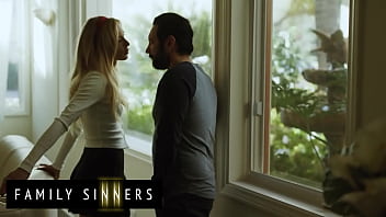Preview 1 of Squirt Like - FAMILY SINNERS - Blonde Stepsister Moans Loudly As Her Stepbrother Rubs And Fingers Her Shaved Pussy