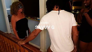 Preview 2 of Sister Need My Sperm - Blonde curly-haired Milf wants to fuck 2 big black cocks at the same time. Rate her Rizz