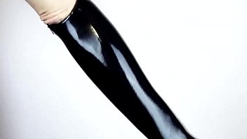Preview 1 of Inmel Dog - Tight latex pants,  gloves &amp_ cumshot