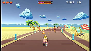 Preview 3 of Deutsche Saeue - Roller babe [ HENTAI Game PornPlay ] Ep.1 PUBLIC CREAMPIE and 69 at the beach