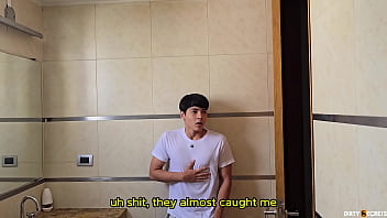 Preview 4 of G Wizh - PART1: MY STEPSISTER CATCHES ME MASTURBATING WHILE WE ARE LOCKED IN A HOTEL ROOM