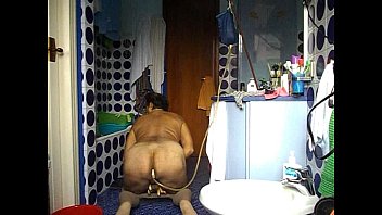 Preview 3 of Dresden Cumshots - DSCN3374.AVI enema in my blue bathroom (first part)and ass masturbation