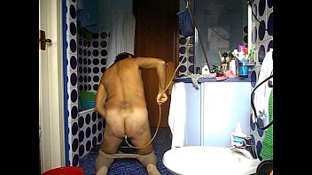 Preview 4 of Dresden Cumshots - DSCN3374.AVI enema in my blue bathroom (first part)and ass masturbation