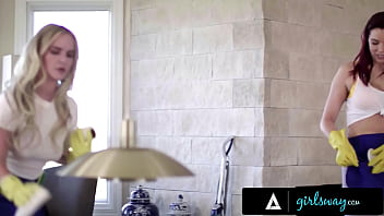 Preview 1 of Seachmariana Duvli Sirina - GIRLSWAY - Naturally Stacked House Cleaners Take A Break To Passionately Fuck In Their Dream House
