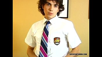 Preview 1 of Mia Khafira - Horny Schoolboy Logan Spanks It