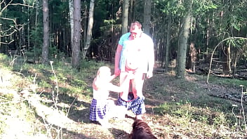 Preview 2 of Xxx Sixvibo - Milf met a woodsman and sucked him off in public