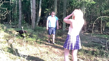 Preview 3 of Xxx Sixvibo - Milf met a woodsman and sucked him off in public