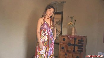 Preview 1 of Amy Anderssen Xnxx 3gp - Hippie dress on stripping teen