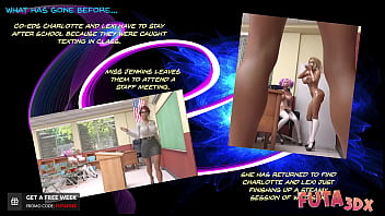 Preview 3 of Lisa Ann Jayden James Lex Steele - Futa3dX - Hot Teacher Shoves Her Big Futa Cock In Hot Big Tittied Babes