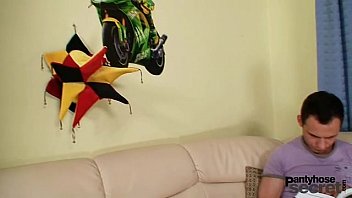 Preview 1 of Amateur Japanese Gangbang - Skinny teen loves nylon fetish pantyhose fucking