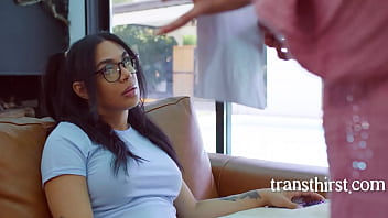 Preview 1 of Minors Girl - INCREDIBLY Hot Trans Babe Fucks The Handy Man - TransThirst
