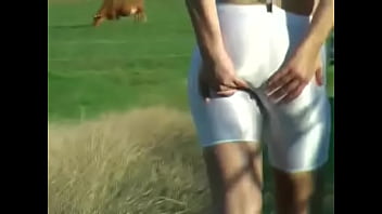 Preview 3 of Farist Time Garl - White Spandex Shorts Part 2