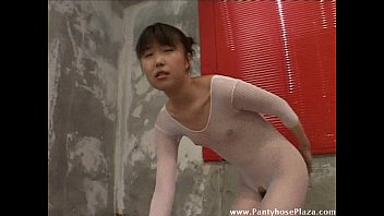 Preview 3 of Syabill Stalone - Petite Japanese lady in bodystockings gets dildo fucked