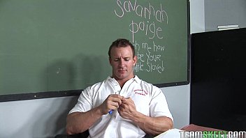 Preview 2 of New Wife Taken - Brunette hottie Sabannah Paige rammed hard by her prof
