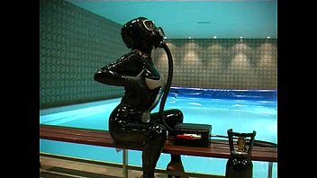 Preview 1 of Exra Smalll - Gas Mask b. by the Pool