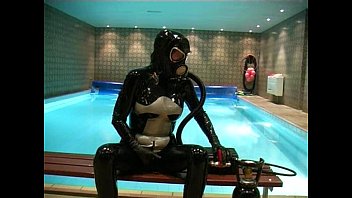 Preview 4 of Exra Smalll - Gas Mask b. by the Pool
