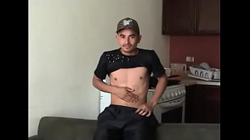 Preview 2 of Gangsta Angel All - Gay Mexican guy with a big uncut cock strokes his meat till he nuts.