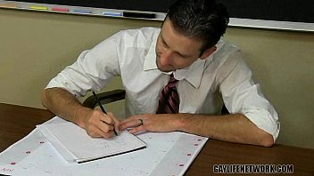 Preview 1 of Automatic Bondage In Table - Horny Student Cheats with the Teacher