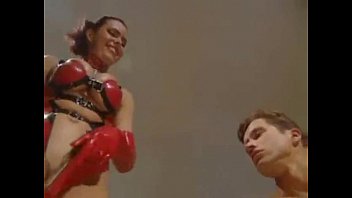 Preview 2 of Baso Men - Busty Angelica Sin is so sexy in red latex girdle