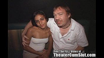 Preview 1 of Puki Jepun - Busty Teen Latina Swallowing Cum at The Porn Theater