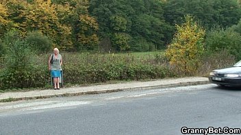 Preview 1 of Compilation Treesome - Old blonde whore gets hammered