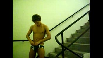 Preview 2 of Mastubation Scene - college boy stairwell jerk off