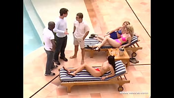Preview 2 of Mari Cocu Franais - Daniella Schiffer and Jane Darling Screw Some Black Cocks by the Pool