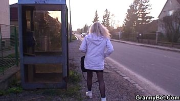 Preview 1 of Tease Nun Grannies Italian - Old blonde is picked up for a good fucking