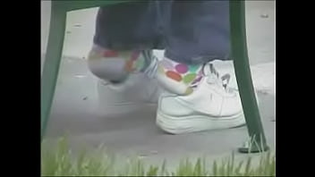 Preview 2 of High Schoolers Teens Naked - shoeplay with socks