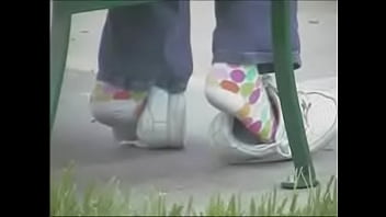 Preview 3 of High Schoolers Teens Naked - shoeplay with socks