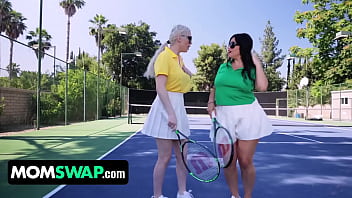 Preview 1 of Indian Village Desi Chudai - Tennis Game With Slut Stepmoms Leads To Foursome Fuckfest Orgy - Kenzie Taylor &amp_ Mona Azar - MomSwap