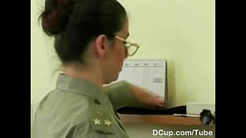 Preview 1 of Face Slapping Pee - Busty Medical Captain enjoying new recuits cum shower