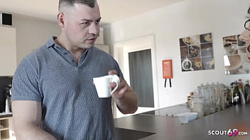 Preview 1 of China Public Rape - German Rommate suprise Guy with Plug in Ass to Birthday Fuck in the Kitchen