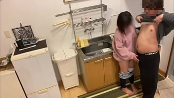 Preview 2 of Breast Orgasm Massage - 旦那が出張中に浮気相手を家に呼んでキッチンでSEXして浮気をする妻。