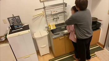Preview 1 of Breast Orgasm Massage - 旦那が出張中に浮気相手を家に呼んでキッチンでSEXして浮気をする妻。
