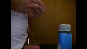 Preview 1 of Kids And Girls Sex Video - Big college dick fucking a fake pussy with a condom and cums