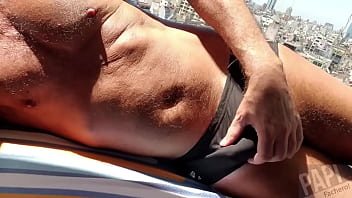 Preview 1 of Nicolee Eva Notty - Pervy PapiFachero is enjoying the last days of summer in Buenos Aires with a nice speedo bulge rubbing on the balcony. I&#039_ ...