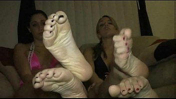 Preview 2 of Buttman Pussy Humping Com - Two pretty girls show their feet tease