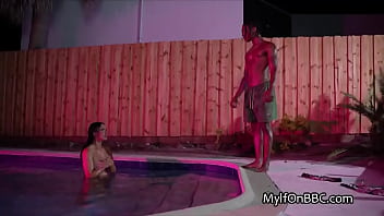 Preview 2 of Mfc Asian Models - BBC deep in wet big tit MILF poolside