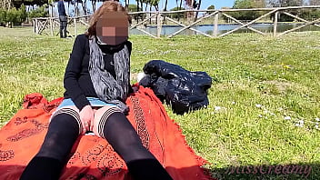 Preview 1 of Barzzrsh Ful Hd - Pussy flash - Stepmom caught by stepson at public park masturbating in front of everyone - MissCreamy