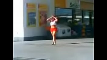 Preview 2 of Michelle V - Justine in miniskirt at Rotorua Shell Station