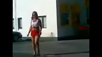 Preview 3 of Michelle V - Justine in miniskirt at Rotorua Shell Station