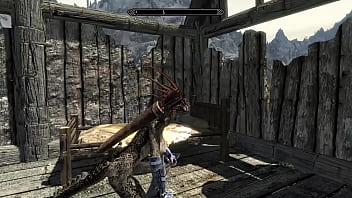 Preview 3 of Video Porno Becky G - Skyrim Legacy  Argonian tits jiggle