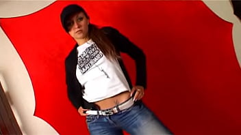 Preview 1 of Toilett Mistress - Sexy french babe with bigtits making a hot strip