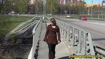 Preview 1 of Bug Dick Tranny - Pissing on the walk