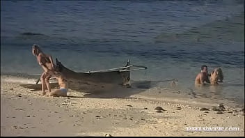Preview 2 of Virintg - Lauren May and Christina Find Some Guys on the Beach and Have Anal Sex