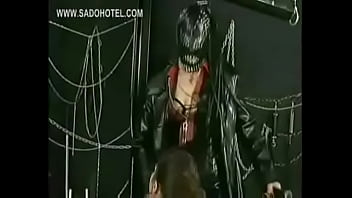 Preview 1 of An Dry Britony - Dominatrix wearing latex spreads pussy lips of hot slave wit Short scene
