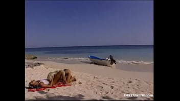 Preview 2 of Gabriel Clark And Anthony Romero - Angelica Bright Gets Her Tight Ass Fucked on Beach While the Sun Sets