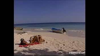 Preview 3 of Gabriel Clark And Anthony Romero - Angelica Bright Gets Her Tight Ass Fucked on Beach While the Sun Sets